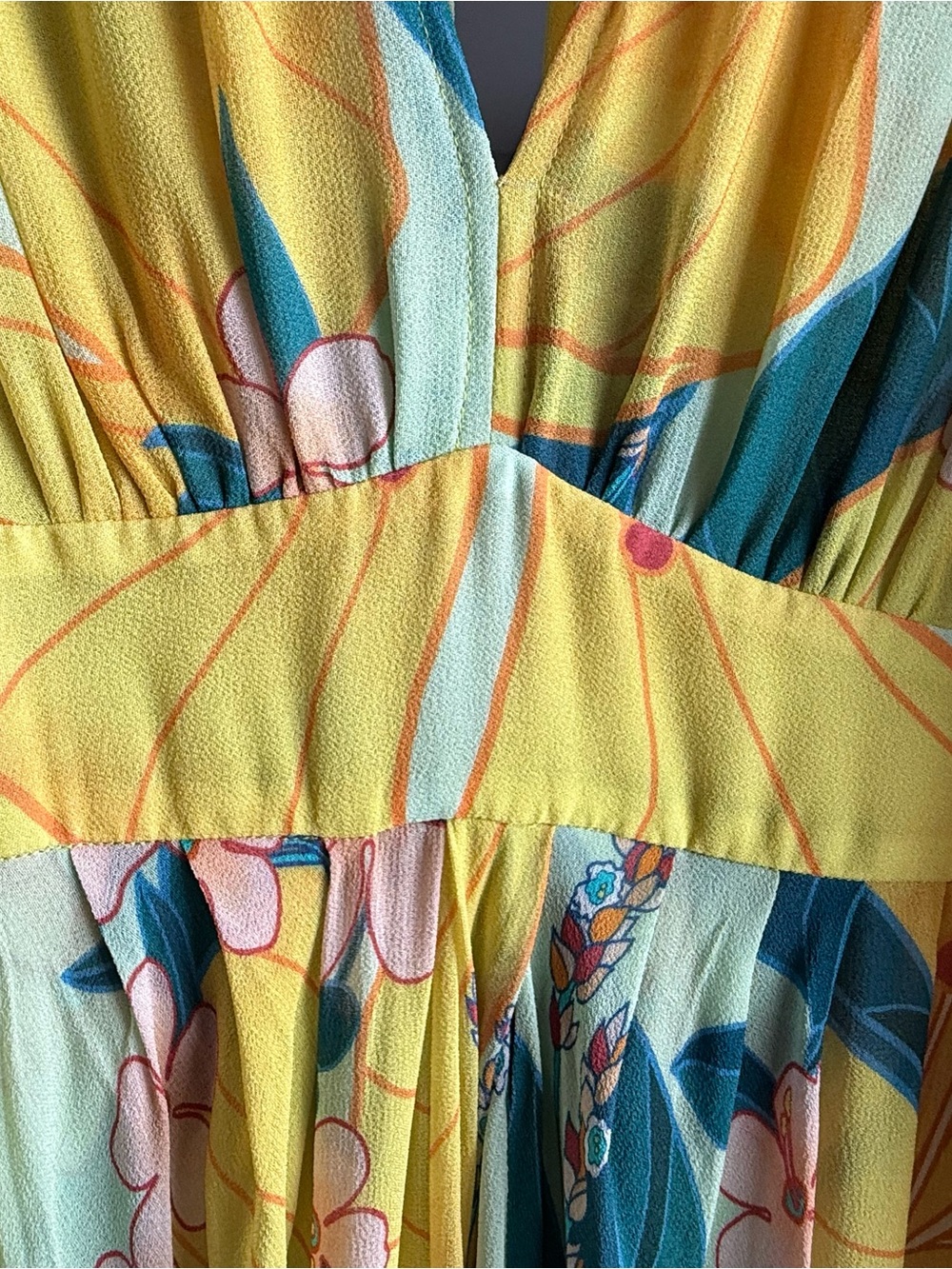 Farm Rio Pietra Yellow Floral Flowy Maxi Dress Size Medium Size M - Picture 10 of 10